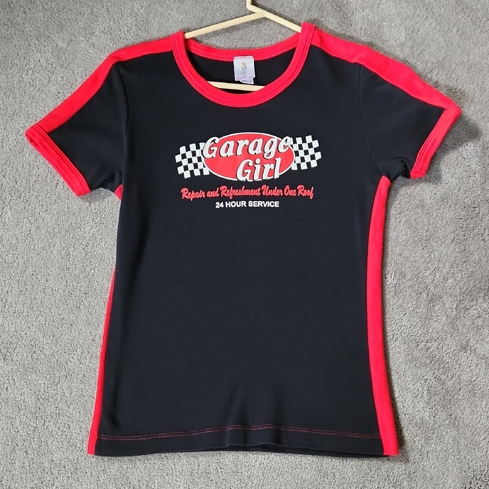 Garage Girl Black and Red T-Shirt